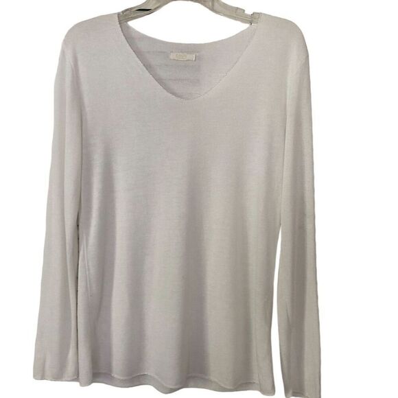 Scandal Italy Teena Ivory Long Sleeve Rhinestone Trim Knit Top Size M​ - Picture 2 of 12